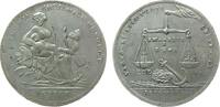 vor 1914 Jeton Messing versilbert Not und Teuerung - auf die Notzeit 1816-1817, sitzende Mutter mit zwei Kindern - O gib mir Bord mich hungert -