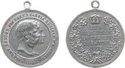 vor 1914 tragbare Medaille Zinn Albert und Carola von Sachsen - auf Ihre Silberne Hochzeit, Büsten des Paares nach rechts / Mehrzeiler, v. Weckwerth, ca. 3 -