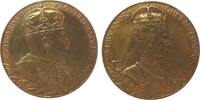 Großbritannien Medaille Bronze Edward VII (1901-1910) - auf seine Krönung, Büste nach rechts / Büste Königin Alexandra nach rechts, unsigniert, v. de Sa -