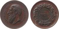 Belgien Medaille Bronze Leopold II - auf die Gartenschau in Frameries, Büste nach links / Mehrzeiler umgeben von landwirtschaftlichen Geräten und -