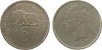 Belgisch Kongo 5 Francs NiBr Leopold III, Löwe, fleckig-spotted -