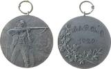 tragbare Medaille 1920 Bronze vergoldet Schützenverein - Sch.V.Qw.O., stehender Schütze mit Flinte im Anschalg - im Hintergrund gesellige Runde b...