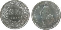 Schweiz 2 Franken Ag HMZ 1202, feines Kratzerchen -