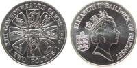 Guernsey 2 Pfund Ag Commonwelth Spiele, kleiner Randfehler -
