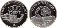 Ungarn 1000 Forint Ag Umweltschutz, Vogel und Fisch -