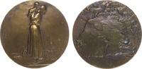Frankreich Medaille Bronze Junge Mutter liebkost ihr Kind, Quelle entspringt aus einem Felsen im Wald, v. Dautel, ca. 54 MM, auf dem Felsen wurde ei -