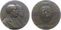 Italien Medaille Bronze Richard Augusto & Giulio - italienische Keramik- und Porzellanhersteller, Richard-Ginori, beider Brustbilder nach rechts -