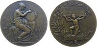 Frankreich Medaille Bronze Touring Club von Frankreich (Radfahren) - Preismedaille verliehen an Sn. Rive Droite, weibliche Gestalt auf Felsend sitze -