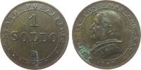 Vatikan 1 Soldo Ku Pius IX, R (Rom), AN XXI, etwas Grünspan, feine Kratzer -