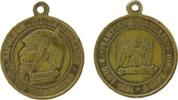 Napoleon tragbare Medaille Messing Napoleon III (1852-1870) - satirische Medaille, Spottmedaille, Napoleon mit Pickelhaube und Halseisen (Sedan) ohne Kette -