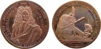 Personen Medaille Bronze Leupold Jacob (1674-1727) - deutscher Mechanicus, Technische Hochschule in Leipzig, Brustbild von Vorn / Vakuumpumpe, v. -