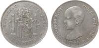 Spanien 5 Pesetas Ag Alfonso XIII, MP-M, kleine Randstöße -