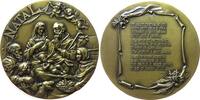 Weihnachten Medaille Bronze Heilige Maria und Josef mit dem Jesuskind und Hirten, darüber zwei Putten, / Mehrzeiler, Natal, Weihnachten, v. Alves And -