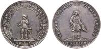 Städte Medaille Silber Lörrach - auf den 200. Jahrestag der Erlangung der Stadtrechte, Kind über Datum / erwachsener Mann mit Hut, unsigniert, c -