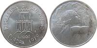 San Marino 1000 Lire Ag Europawahl, etwas Patina -