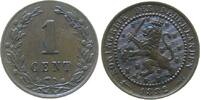 Niederlande 1 Cent 1882 Br Wilhelm III, minimal Gr&uuml;nspan vz 13,50 EUR  + 100,00 EUR frais d'envoi