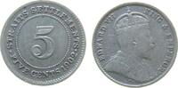 Straits Settlements 5 Cents 1902 Ag Edward VII fast ss 22,50 EUR  + 100,00 EUR frais d'envoi