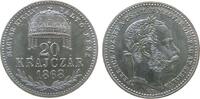 Ungarn 20 Kreuzer 1868 Ag Franz Joseph I, KB, Rosette stgl 100,00 EUR  + 100,00 EUR frais d'envoi