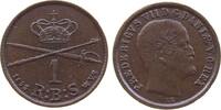D&auml;nemark 1 RBS 1853 Ku Frederik VII, Rigsbankskilling, Siegs 4 ss-vz 22,50 EUR  + 100,00 EUR frais d'envoi
