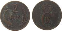 D&auml;nemark 2 &Ouml;re 1874 Br Christian IX, fast ss 6,00 EUR  + 100,00 EUR frais d'envoi