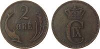 D&auml;nemark 2 &Ouml;re 1874 Br Christian IX ss 12,00 EUR  + 100,00 EUR frais d'envoi