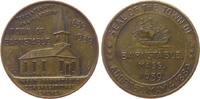 USA Medaille Bronze Barnstable (Massachusetts) - auf das 300. Gründungsjahr, West Barnstable Congregational Church - Kirchenansicht / Segelsc -