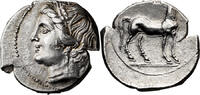 Ancient Greek AE Quarter Shekel Italy, Hannibal at Tarentum. AE Quarter Shekel -