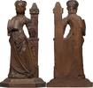 European European Oak Figure of a Lady in Waiting -