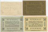 Deutsches Reich Brandenburg 1, 5, 10, 50 Pfennig Gutschein nd. 1914 GB480 - Zossen-Weinberge - Kriegsgefangenenlager PoW Camp Bank Paper Money Meist SPL Erhaltung