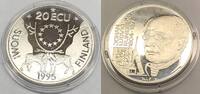 20 Ecu Silbermedaille 1995 Finnland PA226 - Jan Ludvig Runeberg 1804-1877 - Finland Polierte Platte, leicht angelaufen, Berührungsspuren