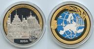 Medaille GN1180 - Gigant Lettland Latvija Riga mit Goldauflage Ø 70 mm -
