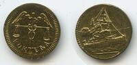 Rechenpfennig G7098 - Spielmarke Fortuna Kriegsschiff RAR Spielgeld Jeton -