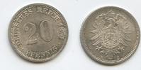 Deutsches Reich Kaiserreich 20 Pfennig M#5350 tolle Patina -