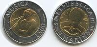 San Marino 500 Lire Bimetall G1641 - The Arts Musica SEHR RAR Auflage nur 28.000 Stück -