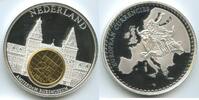 25 Cents GN1202 Große Medaille Inlay-Gedenkpr. mit Niederlande Goldüberzug -