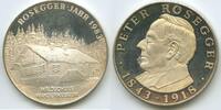 Silbermedaille GX195 - Peter Rosegger 1843-1918 Waldschule Wandermuseum 1983 -