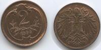 2 Heller G4025 - Österreich KM#2801 XF+ RAR Franz Joseph I.1848-1916 -