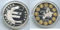 Medaille GY838 - Gedenkprägung 10 Jahre Euro mit Goldauflage 10 ANS YEARS EURO -