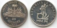 Haiti 25 Gourdes Silber M#5884 - Fussball Weltmeisterschaft 1974 WM74 -