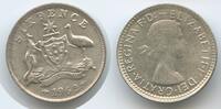Australien Six Pence Silber H1481 - Queen Elisabeth II. Australia -