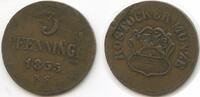 Mecklenburg-Rostock Stadt 3 Pfennig 1855 BS G14235 - City of Rostock TTB