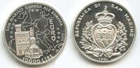 San Marino 10.000 Lire Silber GS471 - E U R O Euroeinführung - Parlamentsgebäude und Europakarte -