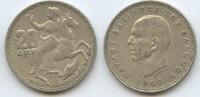 Griechenland 20 Drachmai Silber H0488 - Selene auf Pferd - Paul I. 1947-1964 Greece -