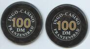 100 DM Spielbankjeton Casino Mark Casinomarke nd. Tschechoslowakei M#7426 - Ingo-Casino Franzensbad Tschechien Fast unzirkuiert