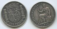 Spanien Una Peseta Zeitgenössische Fälschung G8883 - Second Republic 1931-1939 Spain España -