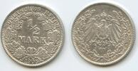 Deutsches Reich Kaiserreich ½ Mark Silber S0566 - RAR Wilhelm II. Germany Empire -