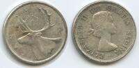 Kanada 25 Cents Silber H0043 - Karibu Renntier Elisabeth II. 1952-2022 Canada -