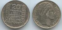 Frankreich 20 Francs Silber GS373 - Laureate France -
