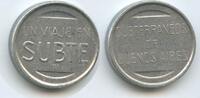 Argentinien Subways Token Wertmarke Metro Token T546 - Subterráneos de Buenos Aires Buenos Aires UN VIAJE EN SUBTE Argentina -