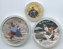China 150 Yuan 1/3 Oz Gold + 2 x 10 Yuan 1 Oz Silber In original Box Outlaws of the Marsh - Geächtete des Sumpfes -